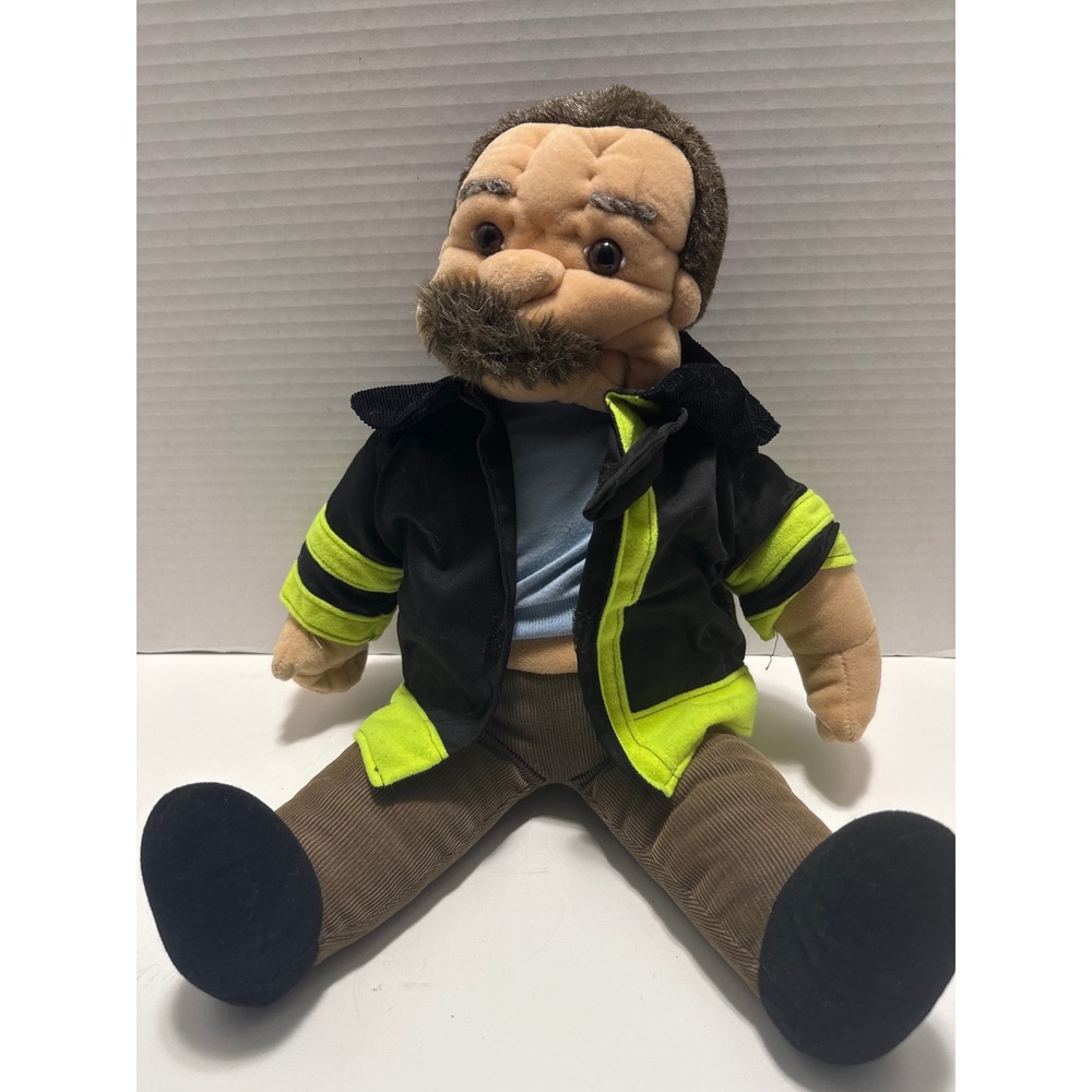 Folkmanis Folktails Firefighter Hand Puppet Plush Bearded Fireman First Respond